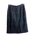 Le Suit  Petite Plaid Skirt 2 piece Suit Green Blue Black Size 8P Preppy Classic Photo 8