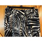 Panama Jack  Women's Wide Leg Linen Blend Cropped Pants Black/Cream Size Small (0 Photo 2