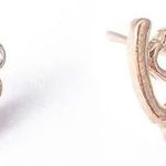 18K gold Diamond Studded Love Earrings Photo 1