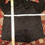 Nanette Lepore Women's Ruffle Front Top Blouse Long Sleeve Shimmer Size M Black Photo 5