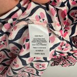 Talbots  Top Womens Small Navy Geometric Preppy Retro Mod Office Chic Blouse NWT Photo 5