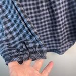Beach Lunch Lounge Top Womens Large Gray Black Check Long Sleeve Popover Casual‎ Photo 5