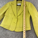 Spiegel Womens Size 6 Yellow Leather Blazer Jacket Pockets Buttons Workwear Chic Photo 2
