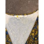 Boden Womens Top Green Floral Paisley V Neck Cropped Twist Front Boho Size 6 Photo 3