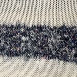Tabitha Sweater Ivory Blue Striped Fuzzy Knit‎ Pullover Crew Neck Size Medium Photo 4