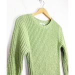 Mango Pistachio Knit Ribbed Long Sleeve Midi Dress Size Large Stretch Vacation Photo 7