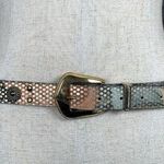 Vintage Elite Womens Belt Large Metallic Medallion Gold Buckle Retro 80s 90s Photo 0