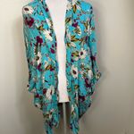 Victoria's Secret  Floral Robe - Turquoise and White size M  100% viscose Photo 2