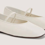 Everlane The Day Leather Mary Jane Flat in Canvas Ivory Square ToeSize 9 Photo 0