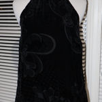 Sophia Michelle Medium Silk Halter Top Solid Black Burn Photo 0