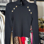 EXPRESS Novelty Button Turtleneck Sweater in Black Womens Small New NWT $108 Photo 0