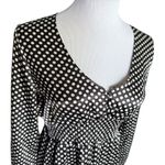 NWT Womens BCBG BCBGMaxazria Asprin Polka Dot V Neck Long Sleeve Dress Photo 2