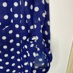 Depri  Semi-Sheer Peasant Top Size Small Navy Polka Photo 2