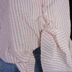 NWT Petersyn Silvia Long Sleeve Cotton Cropped Top w/ Bell Sleeves, Roses‎ Pink Size M Photo 5