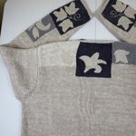 Orvis Vtg Womens Patchwork Leaf Cardigan Sweater L Gray Button Front Knit Y2K Photo 15