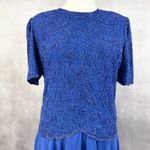 Laurence Kazar New York Womens Beaded Dress 1X Vintage Evening Gown Formal Photo 1