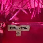 Main Strip Pink Feather Sleeveless Crop Top, Size Medium Photo 2