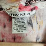 Vintage David N Floral Print Linen Blend Light Jacket Pink Brown White XL Photo 4