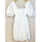 Show Me Your Mumu  Amore White Poplin Cotton Puff Sleeve Mini Dress Photo 2