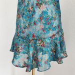 Victoria's Secret Vintage 80s 90s  Blue Floral Mesh Lace Trim Slip Dress L Photo 2