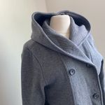 James Perse Hooded Coat Womens Sz 4 Grey Double Breasted Sweatcoat Photo 1