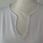 Zadig & Voltaire Women’s Tunisien Skull Strass Beaded Henley White Cotton Top Photo 5