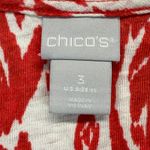 Chico's  Linen Tank Top Sleeveless Red White Print Casual‎ Summer XL READ Photo 4