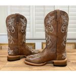 Shyanne Lasy Floral Embroidered Western Boots Brown Leather Size 9 NWOB Cowgirl Photo 7