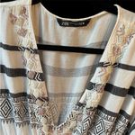 ZARA White and Black Patterned Maxi Dress Photo 6