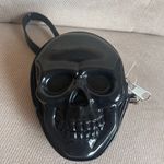 Black Glossy Molded SKULL Shaped Wristlet Coin Purse w/ Removable Strap NWOT Photo 1