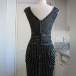 Parker Black Fully Beaded Art Deco Evening Gown Mesh Illusion Maxi Dress Size 4 Photo 8