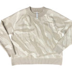 Athleta Tan Camo Camouflage Crew Neck Wool Blend Jacquard Pullover Sweater sz L Photo 0