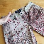 Lucky Brand Floral + Paisley Charlie Skinny Jeans, Cream, Colorful, Size 2 Photo 4