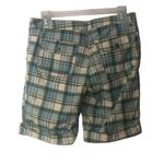 Degree Womens Mid waist Plaid Flat Front Blue Green‎ Bermuda Shorts Size 5 Photo 1