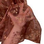 Zum Zum Vtg  Niki Livas Bronze Floral Tulle Glitter Halter Dress Prom Princess Photo 2