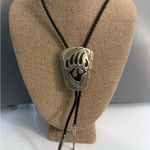LN Hopi Native American Bear Paw Bolo Tie Silver Photo 1