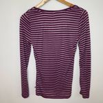 Juicy Couture  Purple Henley M Striped Scoop Neck Knit Long Sleeve Casual Y2K Photo 2