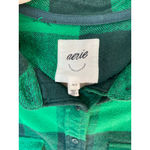 Aerie  Oversized Lumberjane Button-Up Shirt Green Flannel Plaid DISCONTINUED Boho Photo 3