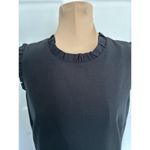 J Crew Womens Ruffle Neck Sleeveless Suiting Dress Black Shift Pencil Size 4 Photo 4