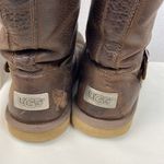 UGG  Brown Leather 5678 Kensington Biker Moto Fleece Lined Calf Height Boots 7 Photo 6