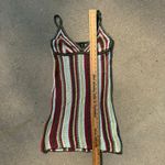 Urban Outfitters  Kian Crochet Mini Dress MEDIUM maroon green blue Photo 8