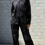 ZARA  BEADED EMBROIDERY TROUSERS STRAIGHT PANTS ANTHRACITE GREY SIZE XS NEW Photo 4