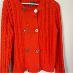American Living  Cotton Double Breasted Cable Knit Cardigan Orange Size Large Photo 1