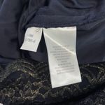 Alex Evenings Navy Blue Gold Lace Illusion V Neck Bell Sleeve Sheath Dress 14 Photo 9