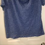 Thyme + Honey Blue Striped Short Sleeve V Back Top XL Photo 5