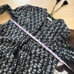 DOEN Floral Print Cotton Tassel Long Sleeve Top Size Small Boho Black Photo 7