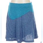 prAna  Livia‎ Wool-Blend Asymmetrical A-line Skirt Blue Green lined Size Small Photo 3