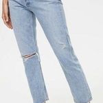 AGOLDE Riley Distressed High Rise Straight Crop Light Wash Jean Shatter US 25 Photo 0