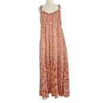Anthropologie  Babydoll Sweetheart Maxi Dress Floral Eyelet Cut Out Hem Sz XL NEW Photo 2