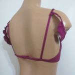 PINK - Victoria's Secret NWOT Victoria’s Secret Magenta Shine Ruffle Off The Shoulder Bikini Top Sz M Photo 3